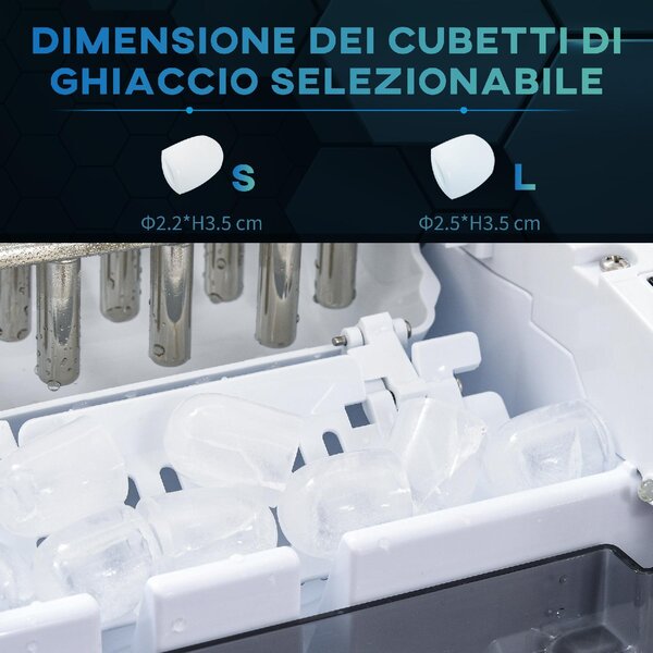 DecHome Macchina del Ghiaccio Autopulente da 9 Cubetti in 6-12 Minuti in PP e Acciaio Inox 24.2x35.3x33 cm colore Nero - 0BKAM468