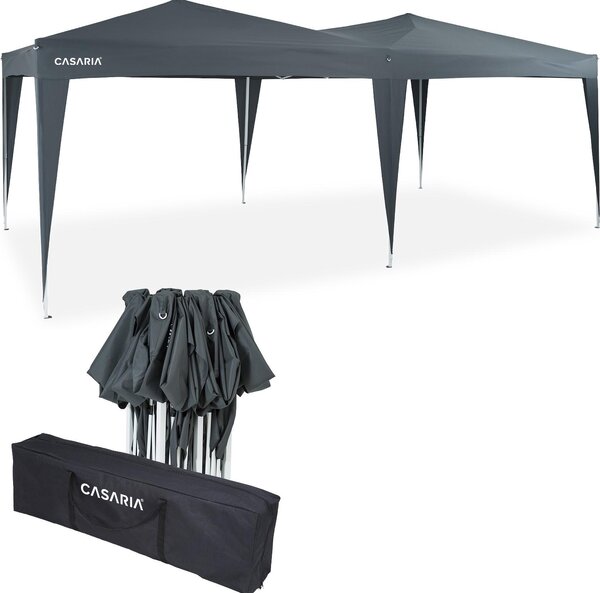 Deuba Gazebo Capri 3x6m Pop-Up Antracite Idrorepellente con Borsa Protezione UV Padiglione Pieghevole Tendone Festa