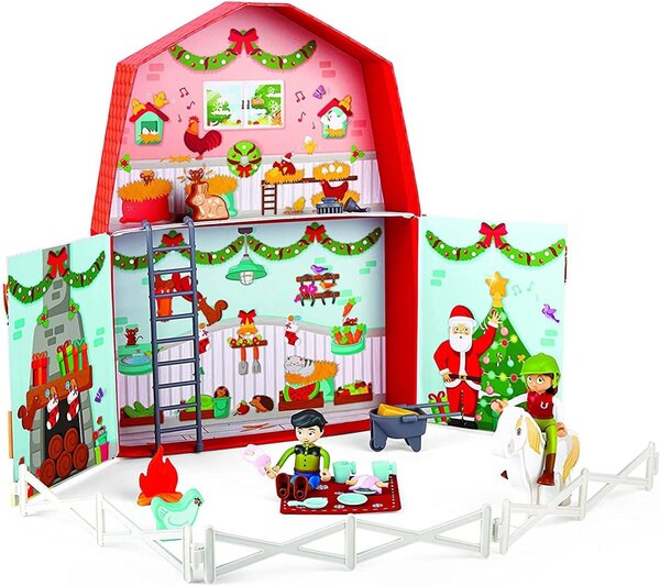 Hape E3410 Calendario dell'Avvento "Ponyhof - Natale nella stalla