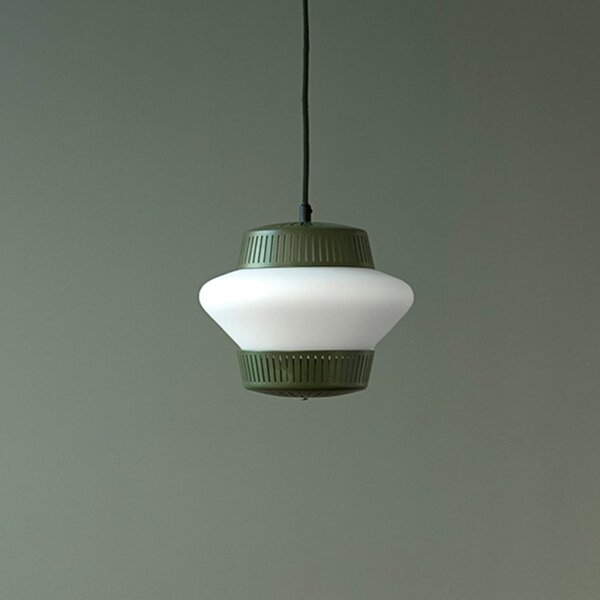 Lampada a sospensione Warm Nordic, Opal Arch, dimmerabile, Verde, Sala da pranzo, Metallo, Design