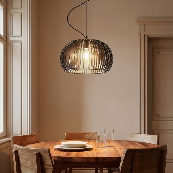 Lampada a sospensione Lindby, Jusra, dimmerabile, Nero, Cucina, Metallo, Moderno