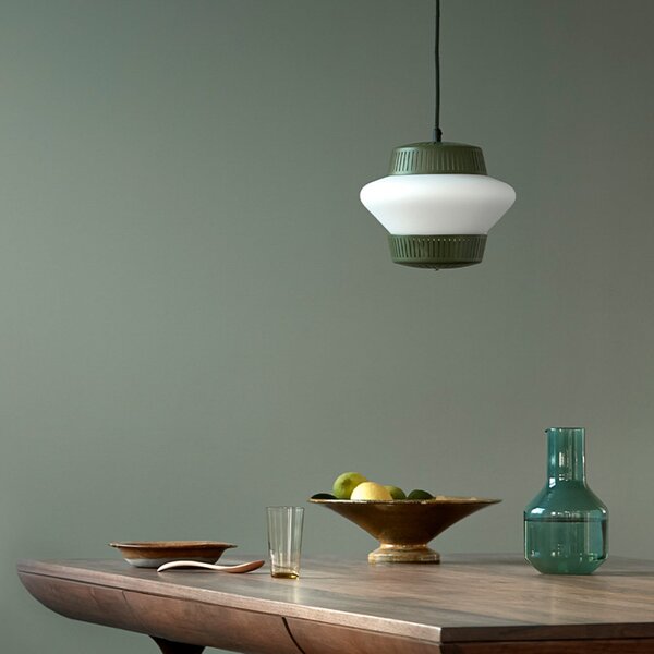 Lampada a sospensione Warm Nordic, Opal Arch, dimmerabile, Verde, Sala da pranzo, Metallo, Design