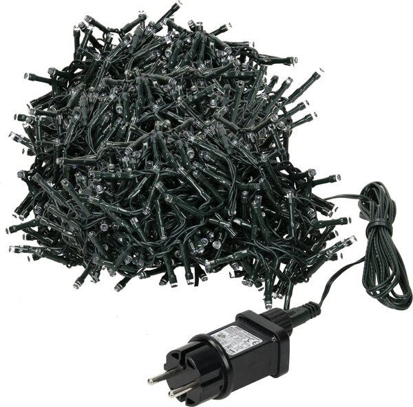 Catena luminosa a LED colorata, 1800 LED, cavo verde, per interni/esterni, 33 m