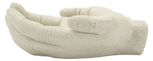 Svuotatasche, originale scultura-vassoio a forma di mani intrecciate Dimensioni 22,7x20x7,3 cm - 0,9 kg, colore crema