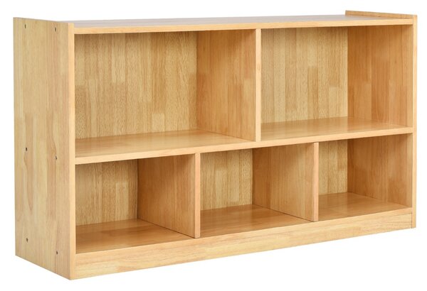 Costway Libreria e organizer a 5 sezioni per sistemare libri e giocattoli, Scaffale di legno per classe e casa Naturale