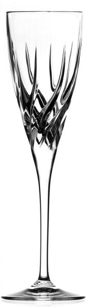 Calici champagne/spumante in cristallo inciso da linee profonde e luminose che lo rendono particolarmente apprezzato, nella preparazione della tavola, da chi desidera una cura impeccabile dei dettagli
