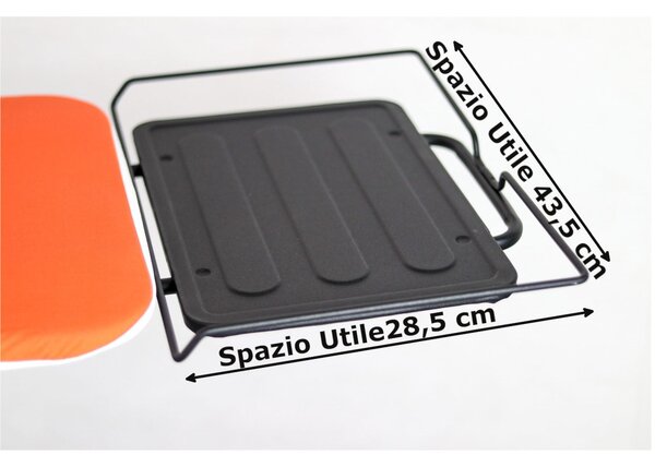 Asse da Stiro da Stiro SURF Elegance piano di stiratura 122X40 cm max regolabile dimensione ripiano 43.5x28.5 cm Made in italy TELAIO NERO