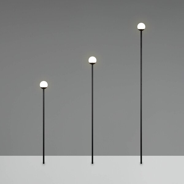 Reality Leuchten Lampada LED con picchetto SCOOP, nera, a 3 luci, IP44, spina SCOOP, Nero, Metallo, Moderno