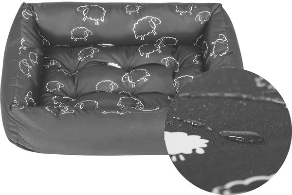 Cuccia per cani, lettino per cani, divanetto per cani - Cuccia per cani di taglia piccola, media e grande - Lavabile - Taglia XL - Nero e grigio - Lana