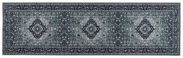 Tappeto passatoia grigio poliestere 60 x 200 cm passatoia da cucina  corridoio lungo tappeto antiscivolo Beliani