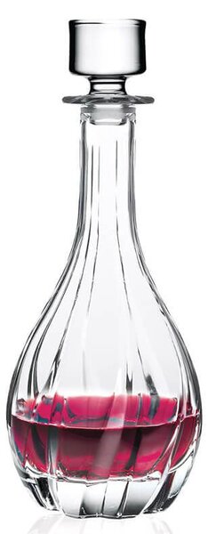 Bottiglia whisky con decoro ispirato al fluire dell acqua. Stile vintage per elegante servizio al bar. Bottiglia con tappo in vetro luxion