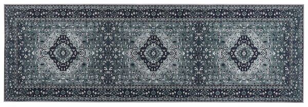 Tappeto passatoia grigio poliestere 80 x 240 cm passatoia da cucina  corridoio lungo tappeto antiscivolo Beliani