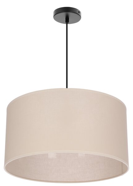 Lampadario rotondo a sospensione SHANTI - 1xE27, 40W, nero / beige