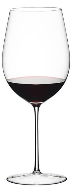 Calice completamente fatto a mano e soffiato a bocca in purissimo cristallo leggero e sottile specificatamente indicato nella degustazione di nobili vini Bordeaux