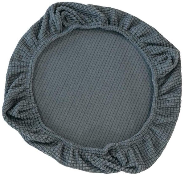 Copertura elastica per sedia, adatta a sedie da ufficio girevoli (grigia), realizzata in poliestere e Spandex, con larghezza da 38 a 48 cm