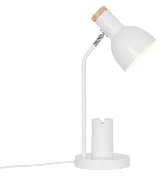 Nordlux Lampada da tavolo Devone, bianca, altezza 43 cm, metallo Devone, Bianco / Opale, Cameretta, Metallo, Scandinavo, Lampada da tavolo
