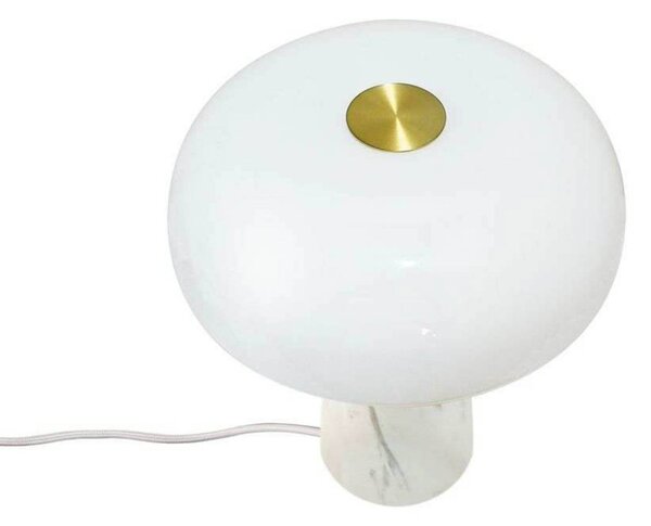 DFTP by Nordlux Lampada da tavolo Glossy, bianca, altezza 24 cm, marmo/vetro Glossy, Bianco / Opale, Soggiorno / Sala da pranzo, Pietra, Scandinavo, Lampada a sospensione