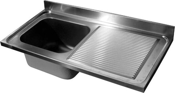 Lavello da incasso Combisteel con vasca a sinistra, in acciaio inox, 1200x600x40mm