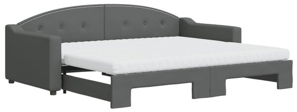 VidaXL Divano letto estraibile con materasso Grigio scuro 90x200 cm Tessuto