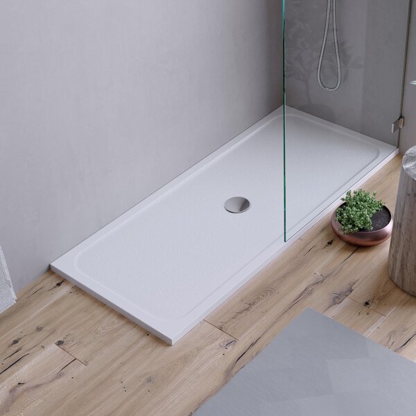 Piatto doccia SENSEA resina sintetica e polvere di marmo Easy 70 x 160 cm bianco