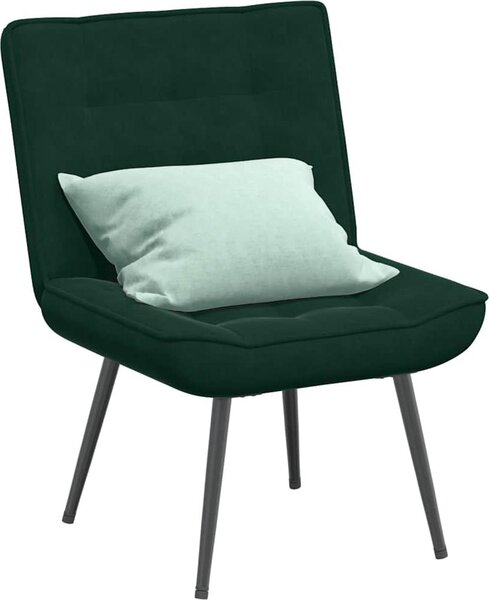 VidaXL Poltrona relax verde scuro 64x74x84 cm velluto
