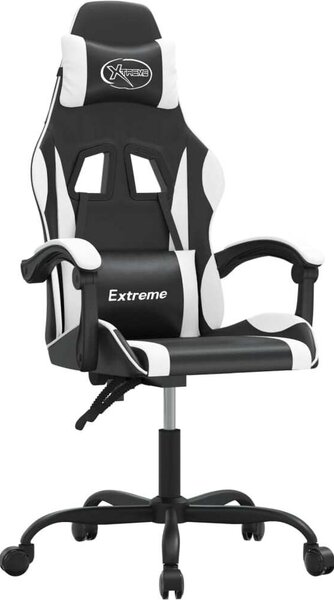 VidaXL Sedia da gioco girevole in ecopelle bianca e nera