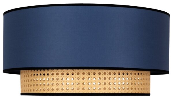 Duolla - Plafoniera BOHO 1xE27/15W/230V diametro 45 cm blu/rattan