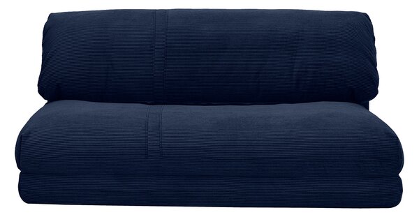 Poltrona letto convertibile 2 posti in tessuto velluto a coste blu scuro SPENCER
