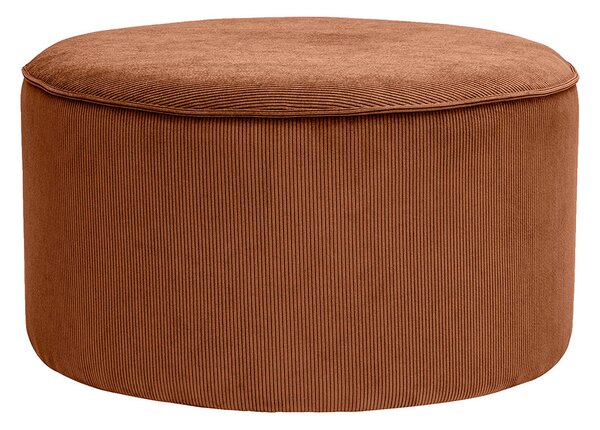 Pouf rotondo in velluto a coste terra bruciata D70 cm PAUL