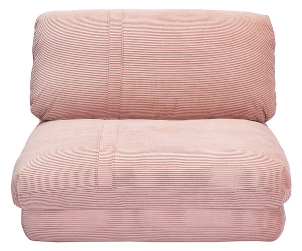 Poltrona letto singola convertibile in tessuto velluto a coste rosa SPENCER