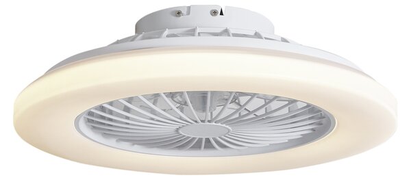 Ventilatore da soffitto bianco 48,5 cm con LED dimmerabile in Kelvin con telecomando - Clemo