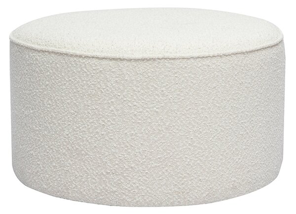 Pouf rotondo in tessuto effetto lana bouclée bianco D70 cm PAUL