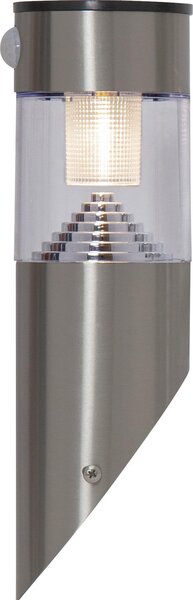 Applique solare a LED "Marbella", acciaio inox, rilevatore di movimento