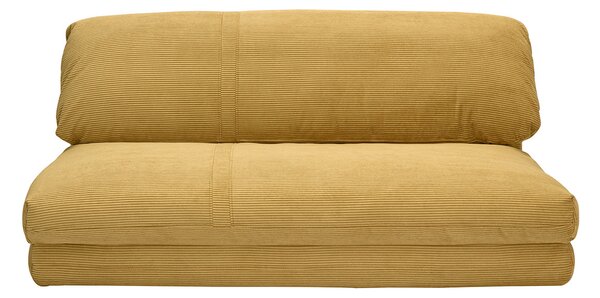 Poltrona letto convertibile 2 posti in tessuto velluto a coste giallo curry SPENCER