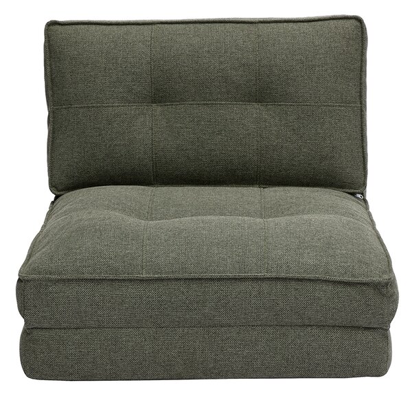 Poltrona letto singola in tessuto verde cachi SALLY