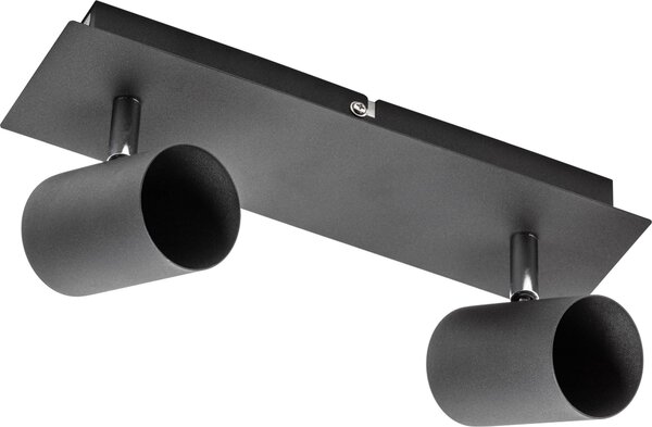 GTV - Lampada da soffitto VENETO | illuminazione moderna per uffici, appartamenti e stanze | Lampade da soffitto Lampade da soffitto | 2 x GU10 | Rotonda | Nera