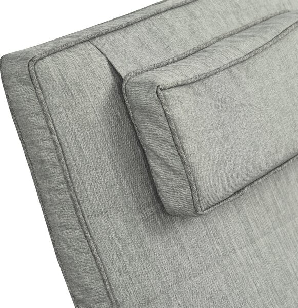 Outsunny Lettino Prendisole Tavolino Set da Giardino in 3 Pezzi, Rattan Sintetico+Metallo Grigio