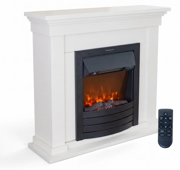 XARALYN, camino elettrico da parete, 1800 Watt, 2 livelli di riscaldamento, effetto fiamma realistico, termostato