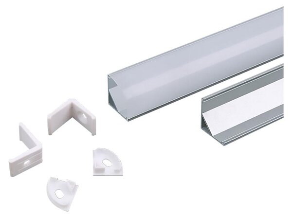 Profilo Canalina In Alluminio Per Strip Led 3353 Mm 15,8 X 15,8 -Lar.Max 10,5