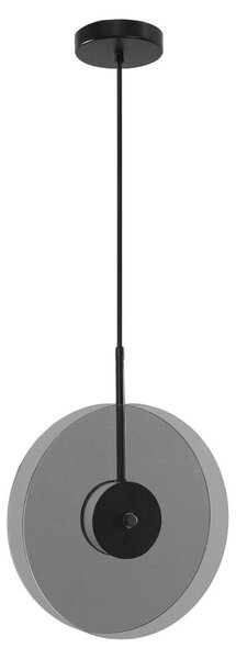 Lampada a sospensione LED con dischi verticali CASY, nero fumé, 6 W, luce bianca regolabile, 895 lm, vetro, dimensioni: 120 x 28 x 4,5 cm, IP20, Light Prestige