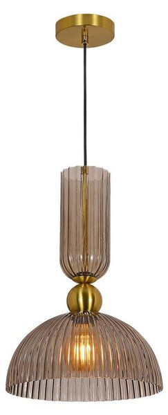 Lampada a sospensione scanalata PIEGA oro fumé 1xE27x40W vetro, dimensioni: 150x30x30 cm IP20 Light Prestige