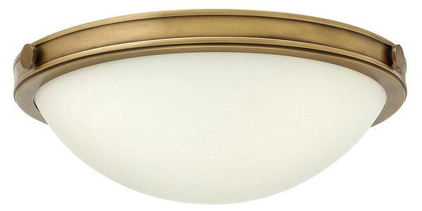 Lampada da soffitto paralume in vetro Ø 35 cm rotondo bianco ottone 2x E27 plafoniera soggiorno cucina corridoio