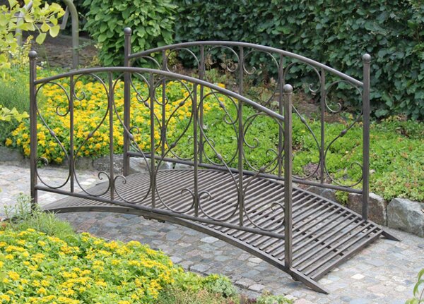Ponte da giardino DUKONO, con ringhiera; in acciaio, aspetto acciaio inox, smontato