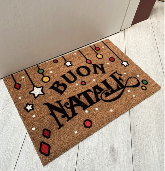Zerbino Natalizio decorativo 60x40 cm con scritta Buon Natale