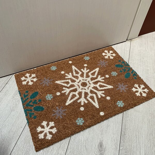 Zerbino Natalizio 60x40 cm con Fiocchi di Neve