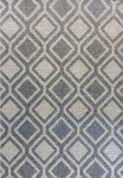 Tappeto da Esterno Sea 81 E | Motivo Diamanti Grigio, Resistente UV e Acqua 133X190