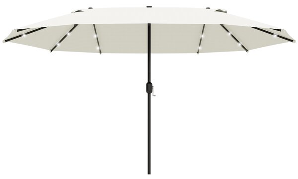 Outsunny Ombrellone Ovale Crema 440 x 256 cm
