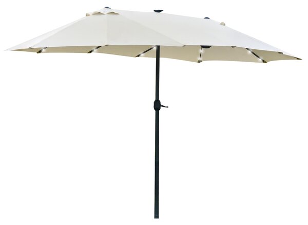 Outsunny Ombrellone Ovale Crema 440 x 256 cm