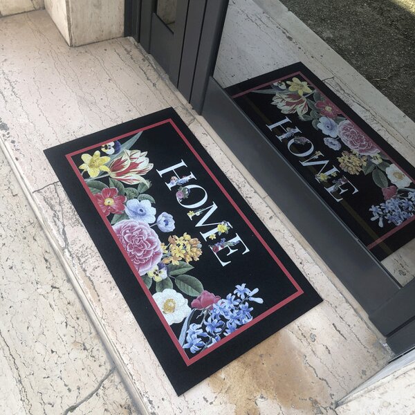 Zerbino Home in Gomma Riciclata - Design Fiori e Sostenibile 70x40 cm
