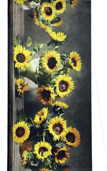 Passatoia cucina Kuki con stampa girasoli h. 52 cm 2,5 mt